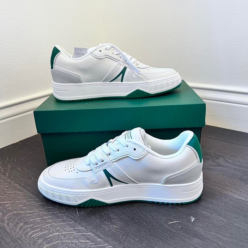 Lacoste L001 green and white leather shoes
